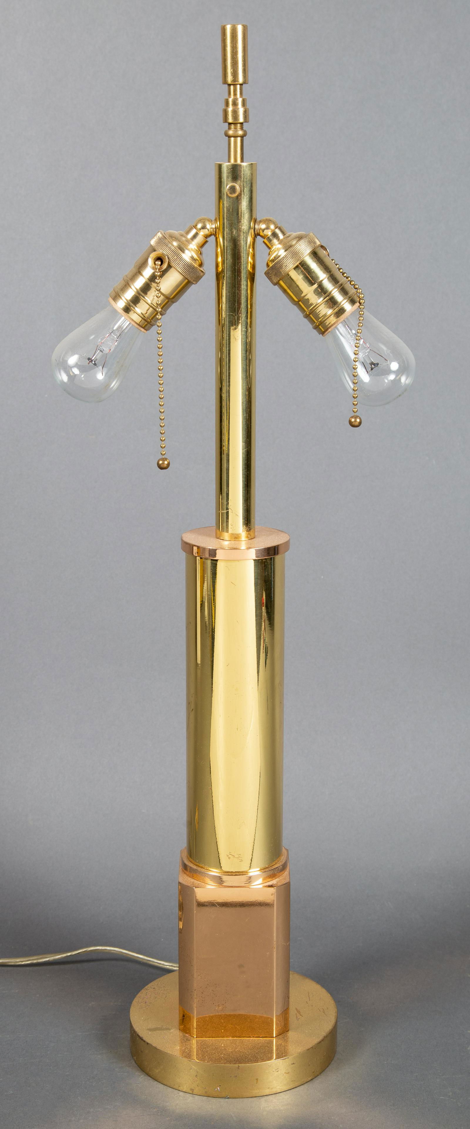 Brass & Bronze Architectural Form Art Deco Table Lamp (1 of 5)