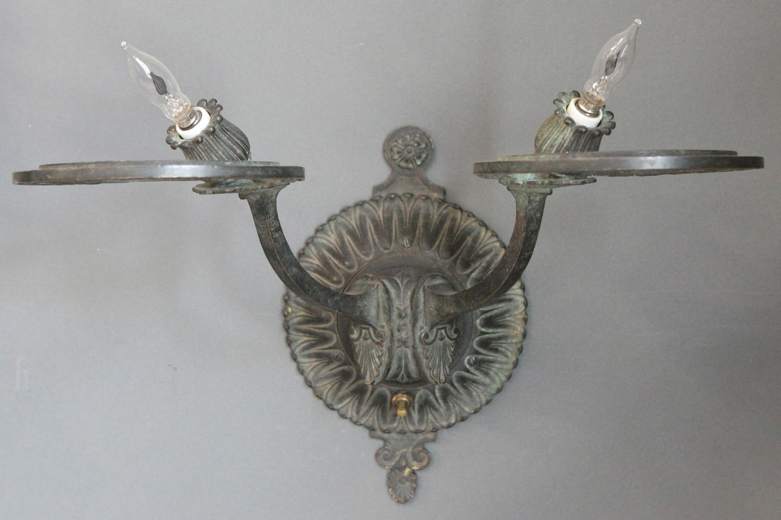 Attr. Gorham Foundry New York Two Arm Edwardian Bronze Sconce (1 of 7)