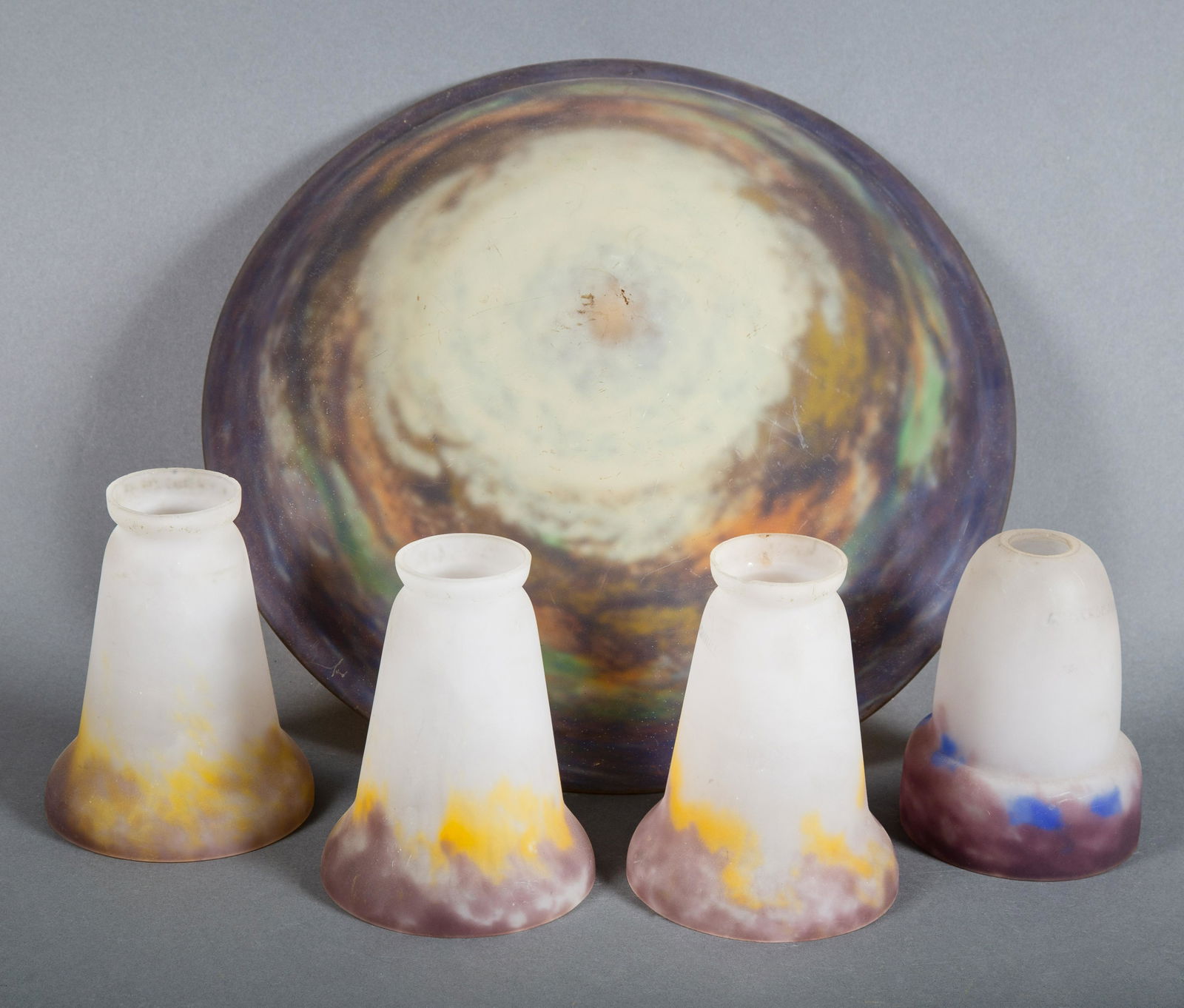 Lot of French Pate de Verre Shades by Muller Freres & G V De Croismare (1 of 13)