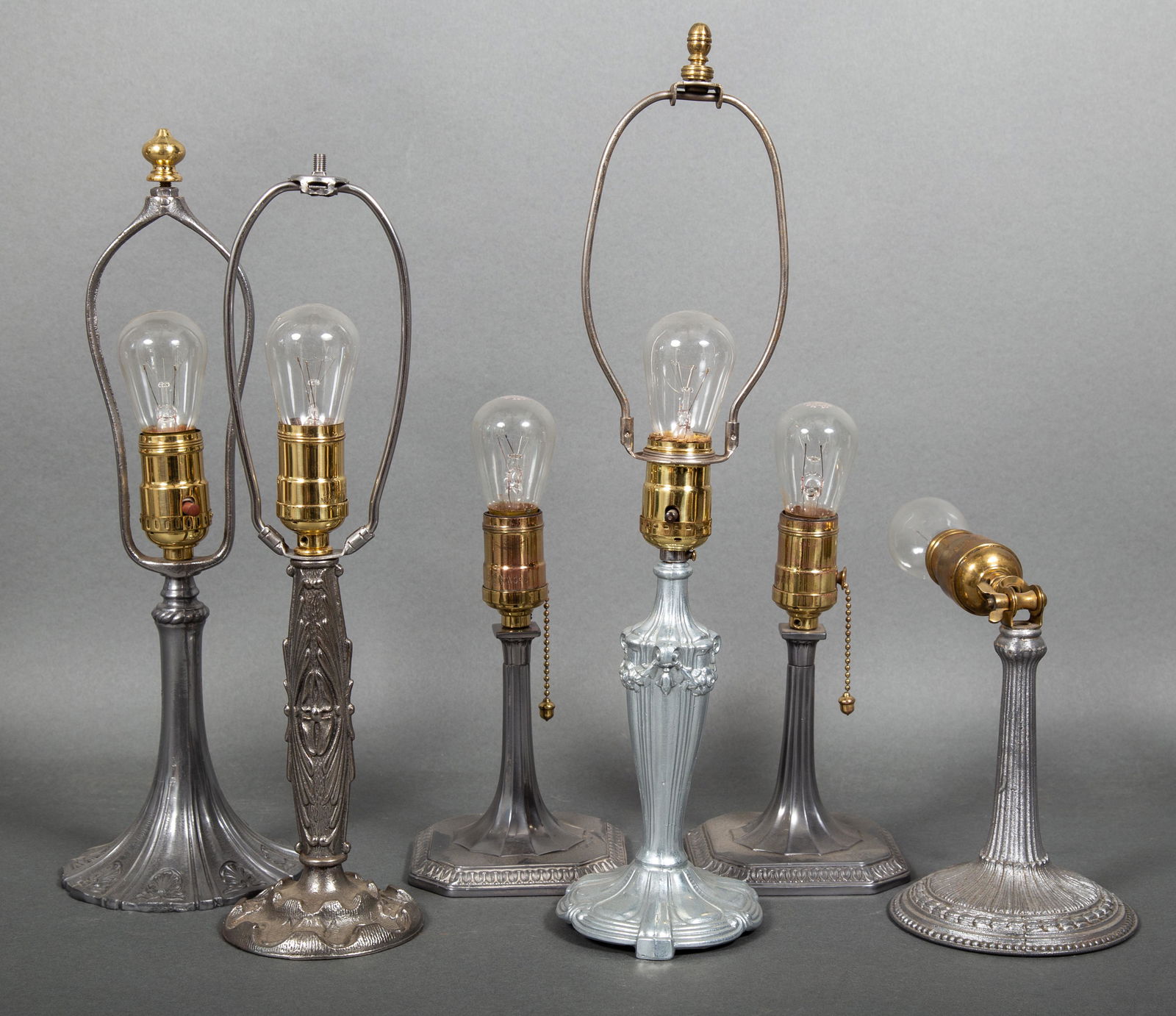 Group of 6 Diminutive Antique Table Lamp Bases Near Retail Ready (1 of 4)