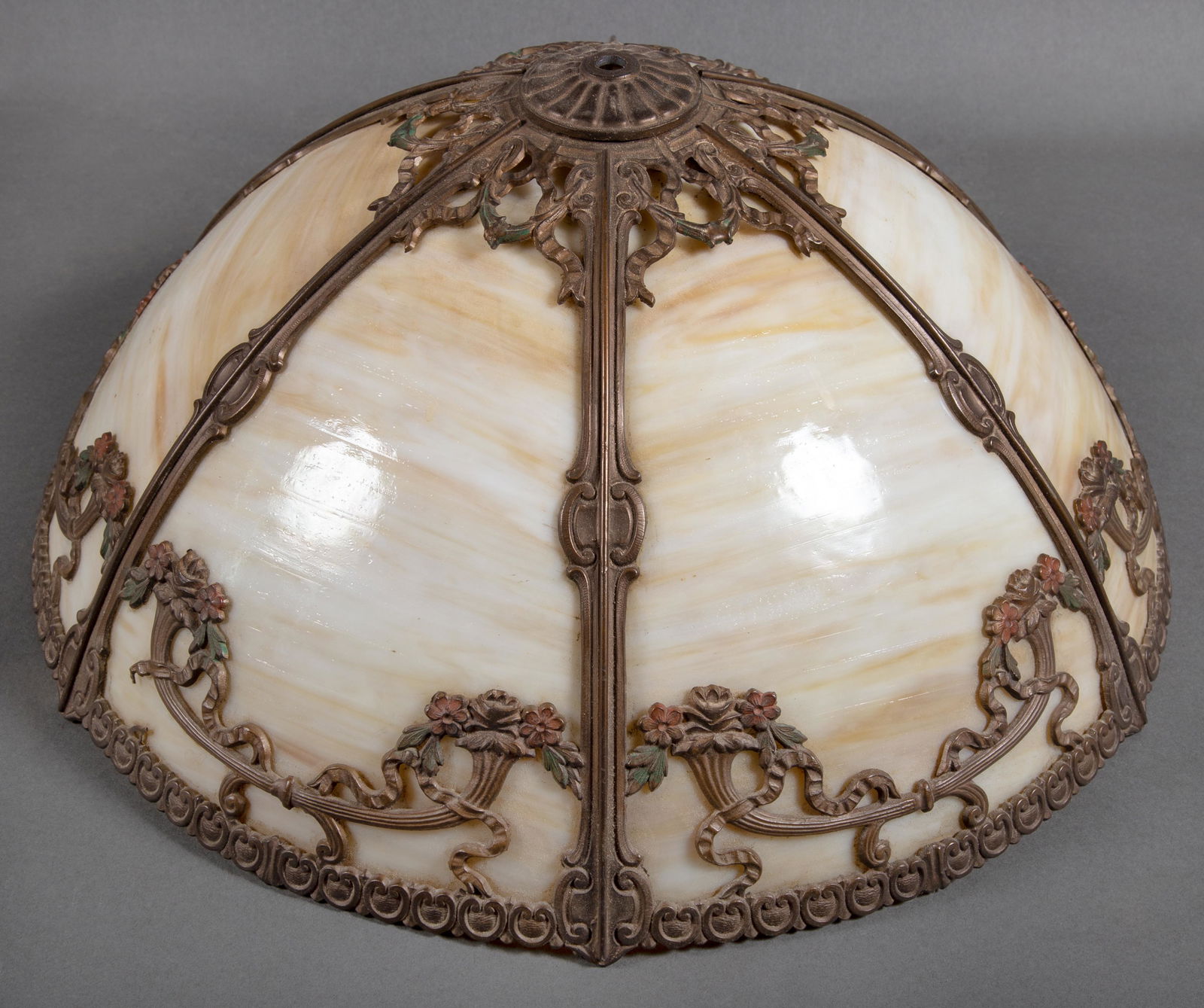 1920's Caramel Slag Glass Table Lamp Shade (1 of 5)