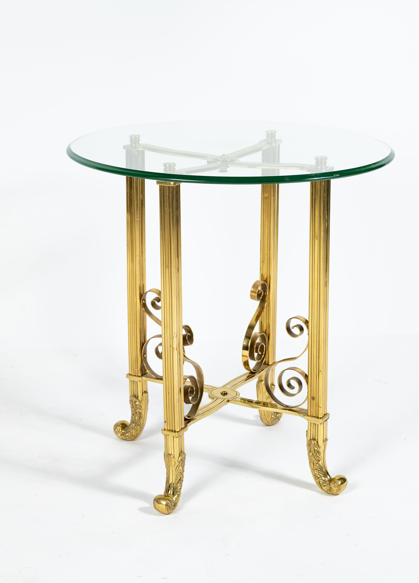 Victorian Brass Elaborate Glass Top Low Table (1 of 5)