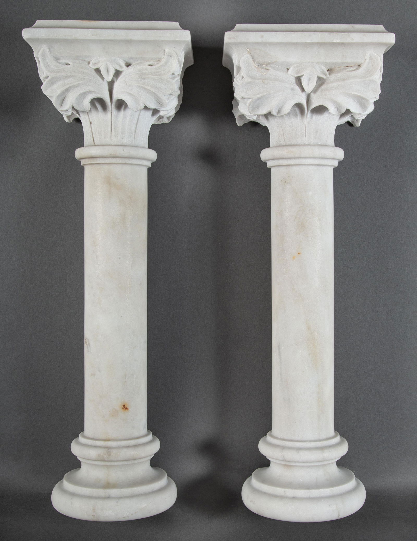 Pair 19th Century Marble Columns Architectural Fragments (1 of 9)
