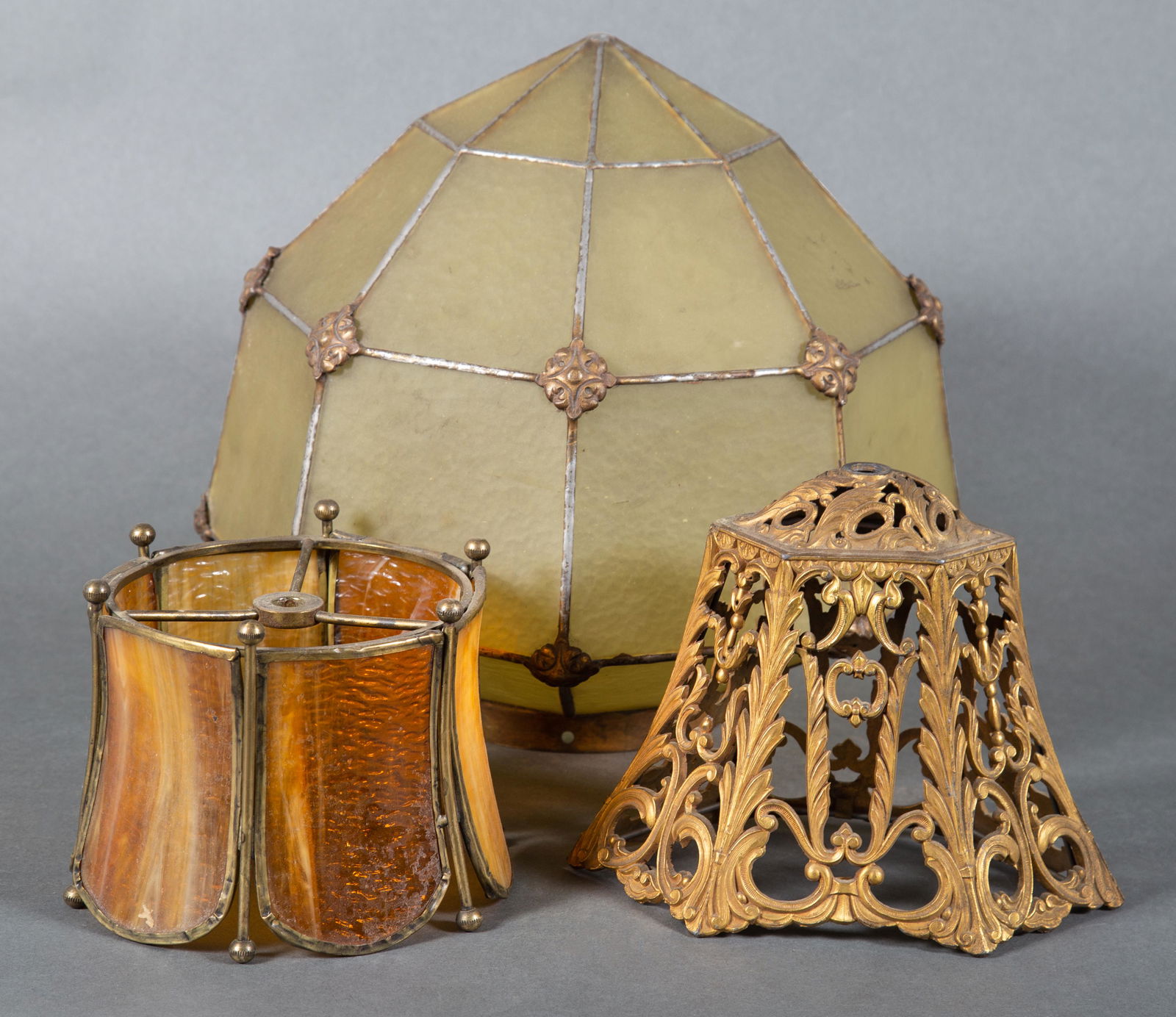 Three Shades - Bronze Cage - Slag Glass - Leaded Glass (1 of 7)