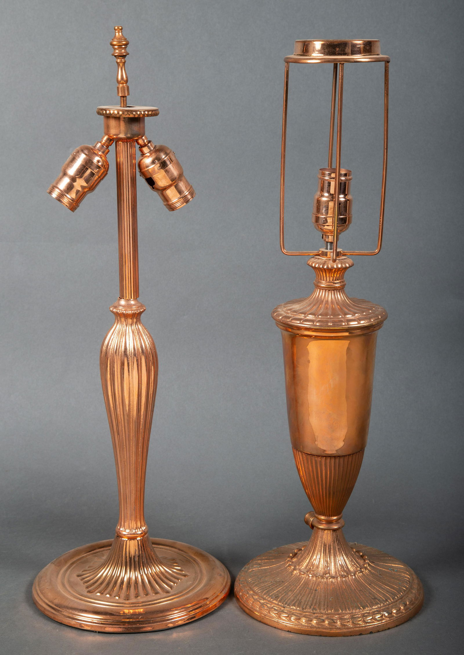 Two Polished Copper Antique Lamp Bases (1 of 7)