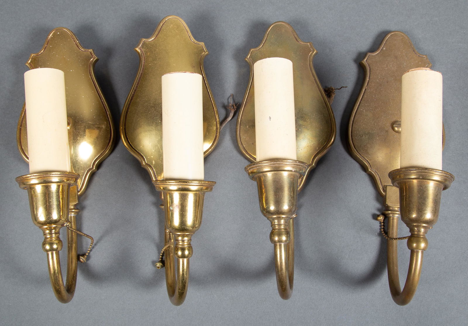 Bradley & Hubbard Brass Pull Chain Candelabra Sconces (1 of 6)