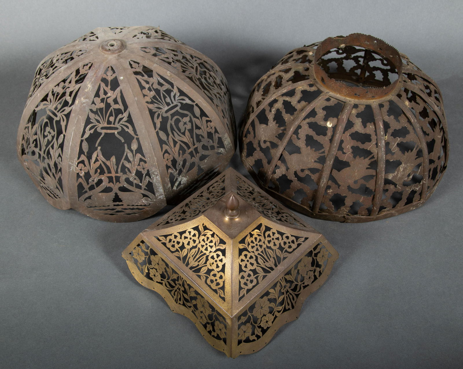 Arts & Craft and Art Nouveau Pierced Metal Lamp Shade Frames (1 of 6)