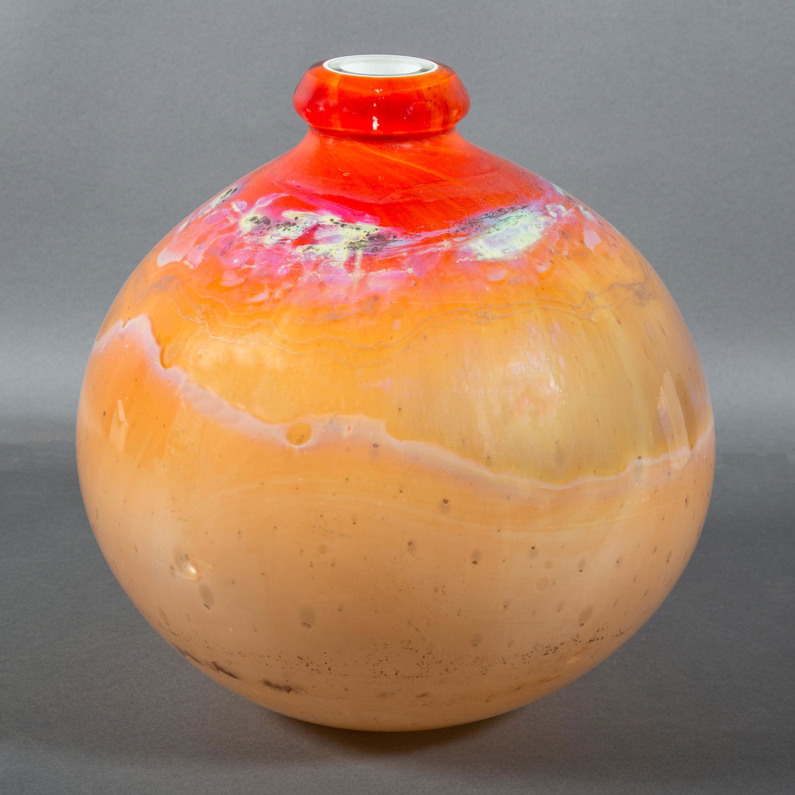 Substantial Kent Ipsen Studio Glass Art Glass Globular Vase (1 of 4)