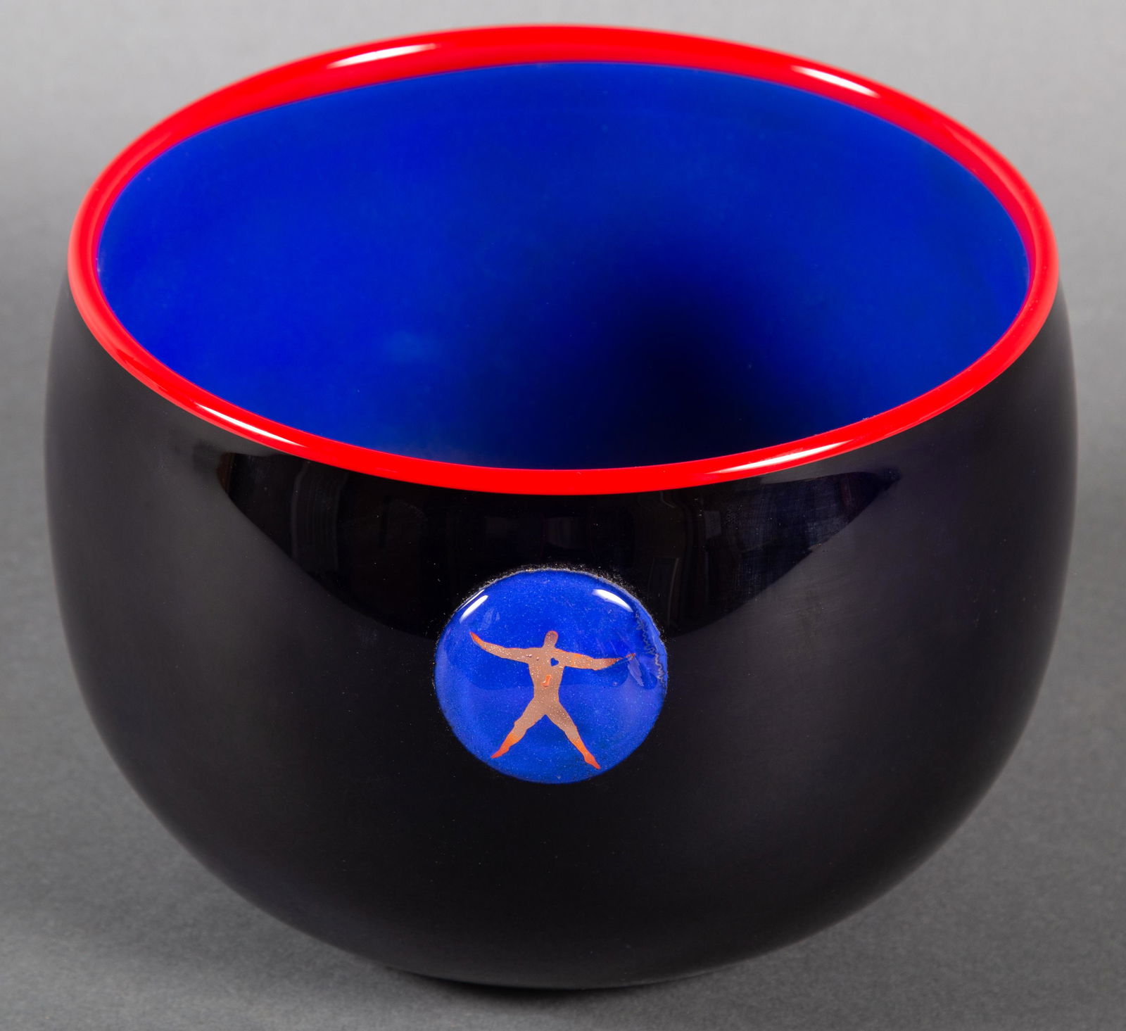 Bertil Vallien for Kosta Boda Swedish Studio Art Glass Decorated Bowl (1 of 5)