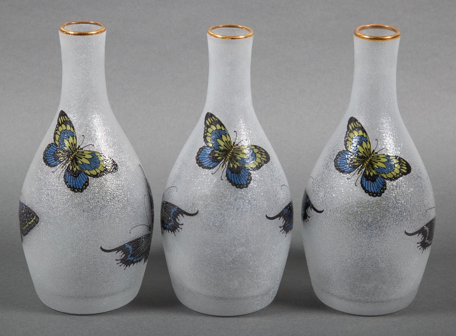 Three matching Mid Century Modern Water Bottles w Butterflies (1 of 7)