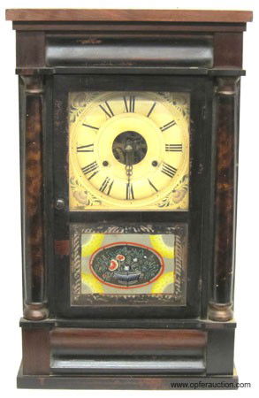 SETH THOMAS PILLASTER SHELF CLOCK: 30 hour, weight driven; original dial and glass;