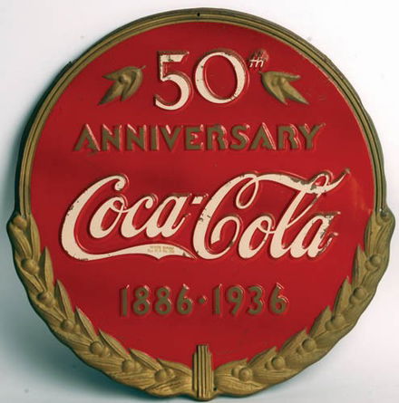 224 1936 Coca Cola Embossed Tin Sign Sep 17 2011 Richard Opfer Auctioneering Inc In Ky