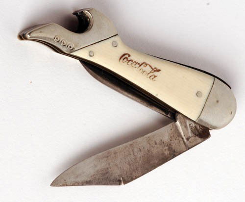 c.1920 Coca-Cola knife/opener "Boot": c.1920 knife/opener "Boot" one of the most desirable and elusive of all the pocket knives. This is a fine example "Henry Sears & Son" 1865 etched into blade. Some wear and tarnish on blades, some wear