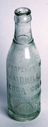 MOBILE COCA-COLA BOTTLING COMPANY, CLEAR STRAIGHT: Mobile Coca-Cola Bottling Company, clear straight sided bottle Block lettering embossed neck ring, minor wear