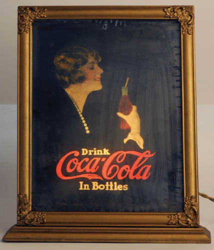 C.1926 COCA-COLA LIGHTUP SIGN: c.1926 lightup sign If we had to pick the finest most beautiful of all the lightup display signs, this would certainly be on the top of the list. This elegant wood framed (tin can back) piece appears 