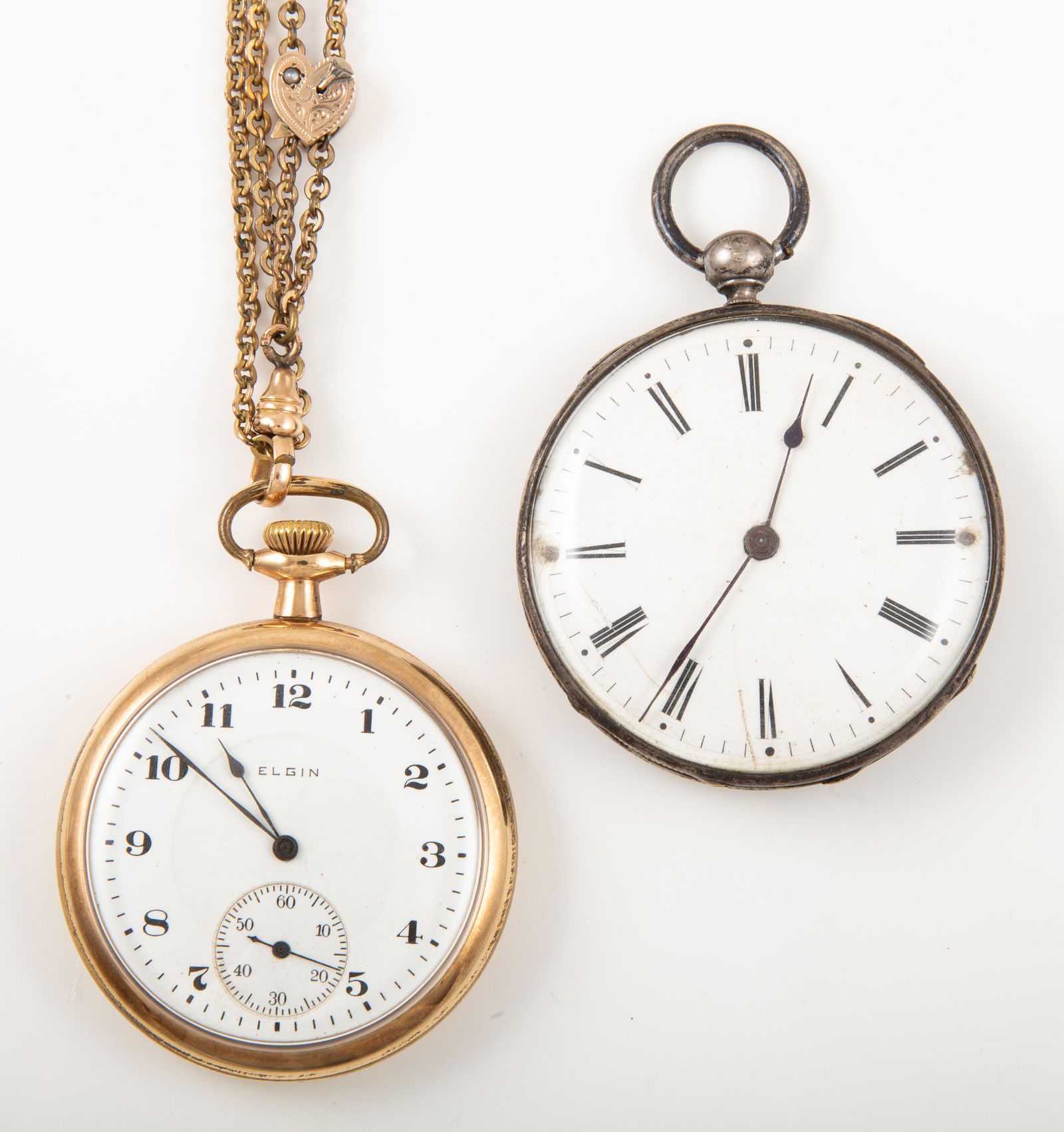 (2) OPEN FACE POCKET WATCHES (1 of 3)