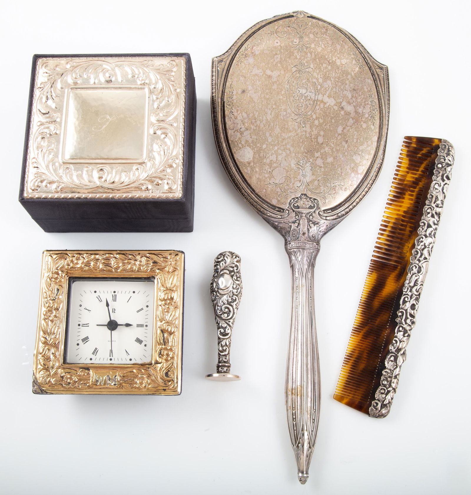 (5) STERLING AND SILVER DRESSER ITEMS (1 of 6)