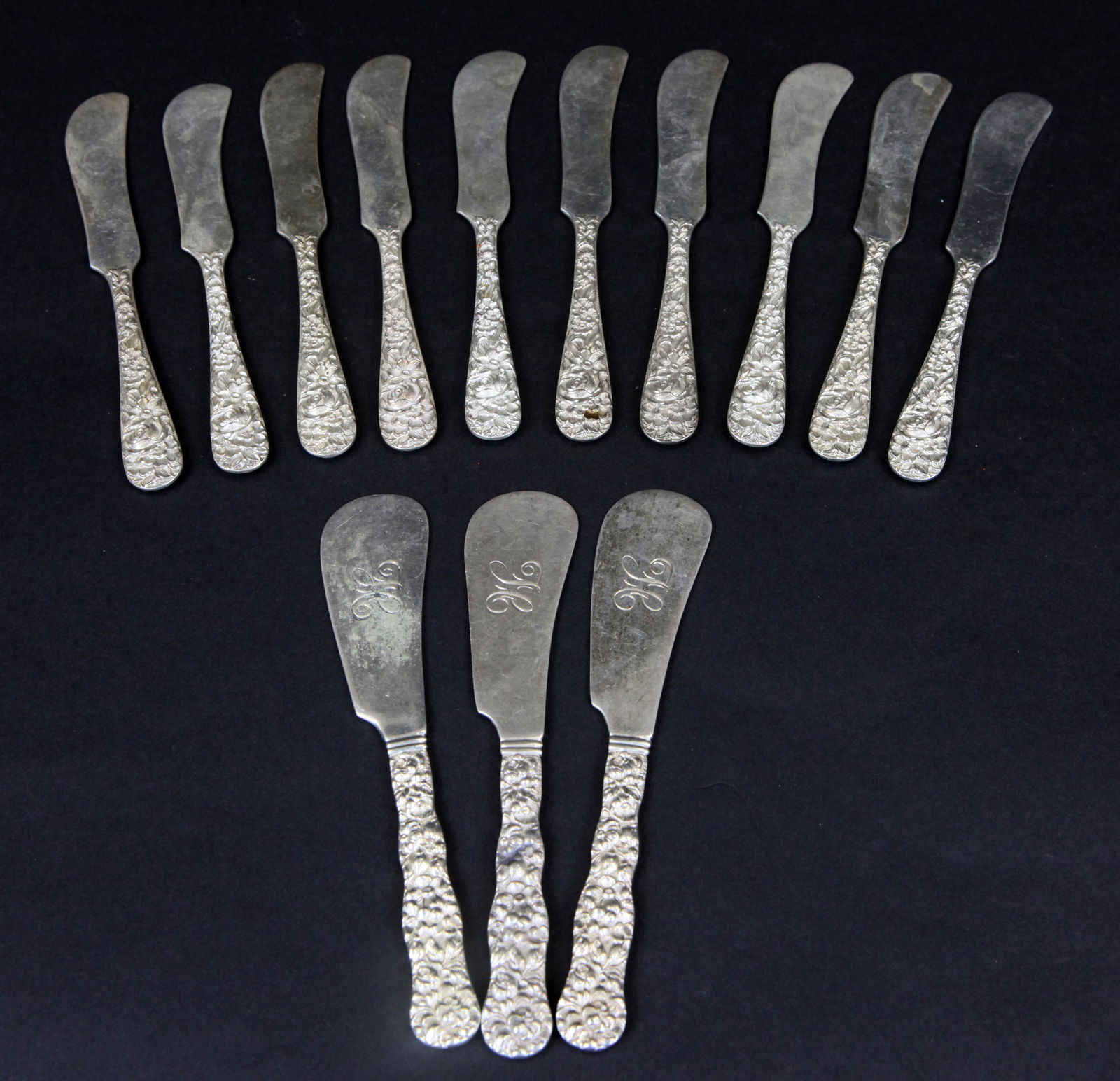 (13) STERLING REPOUSSE BUTTER SPREADS (1 of 3)