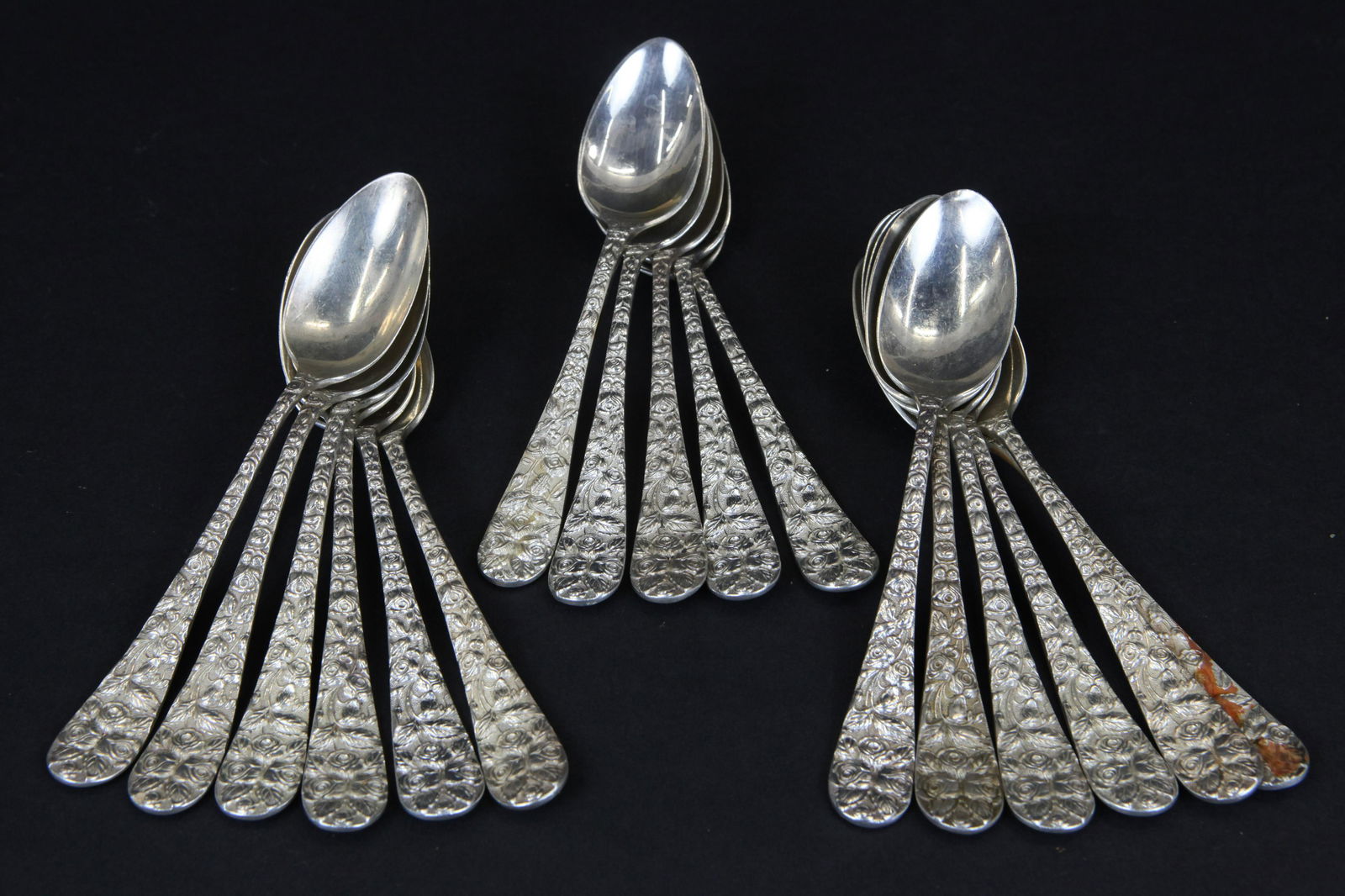 (17) SCHOFIELD "BALTIMORE ROSE" STERLING TEASPOONS (1 of 4)