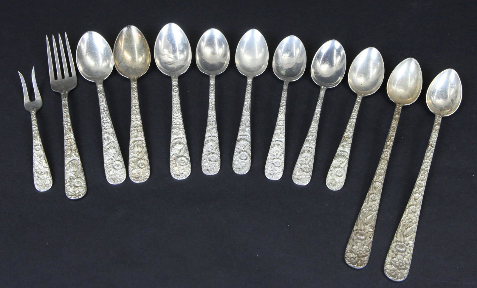 (12) S. KIRK AND SON REPOUSSE STERLING FLATWARE (1 of 3)