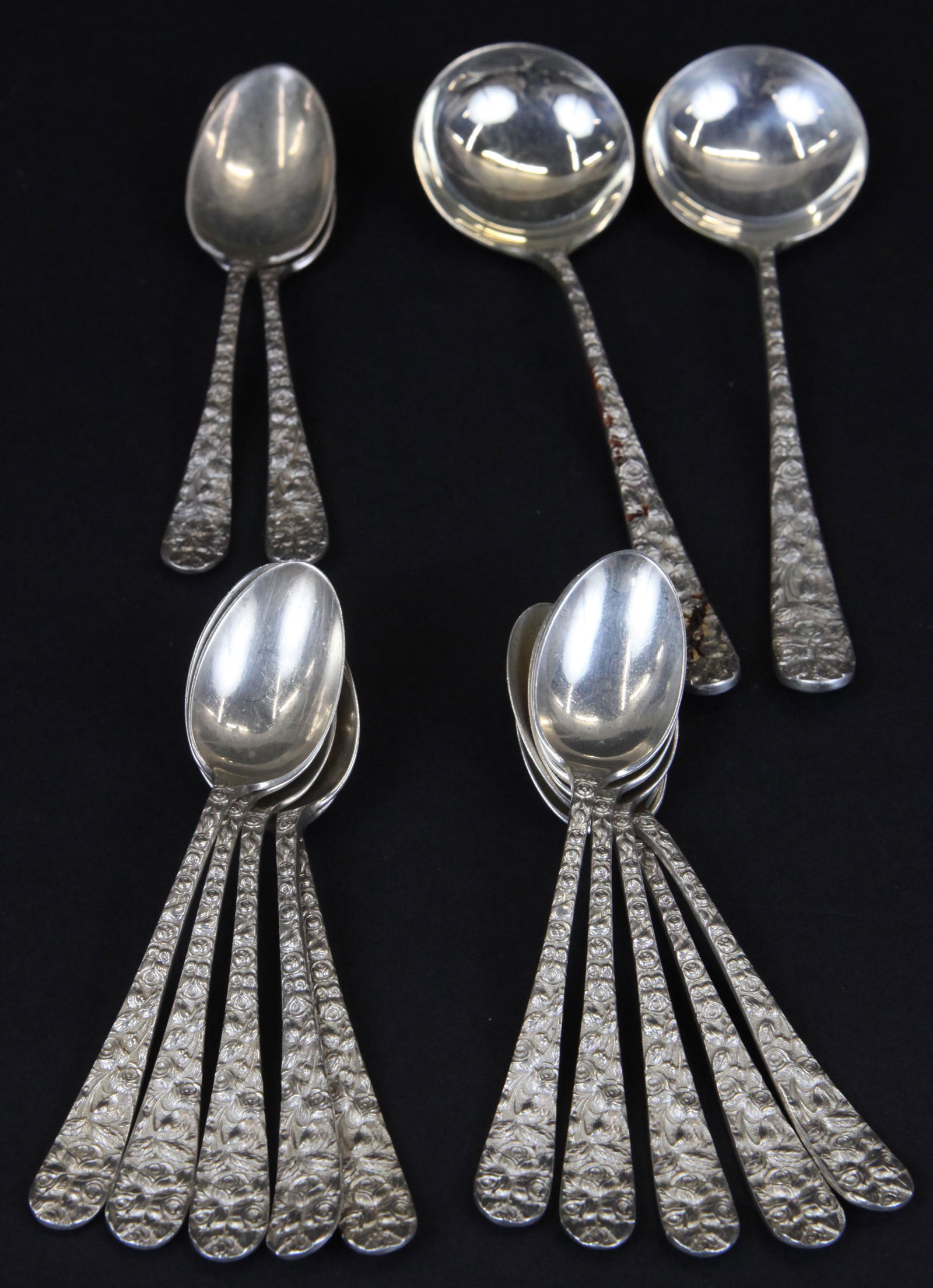 (14) SCHOFIELD "BALTIMORE ROSE" STERLING SPOONS (1 of 3)