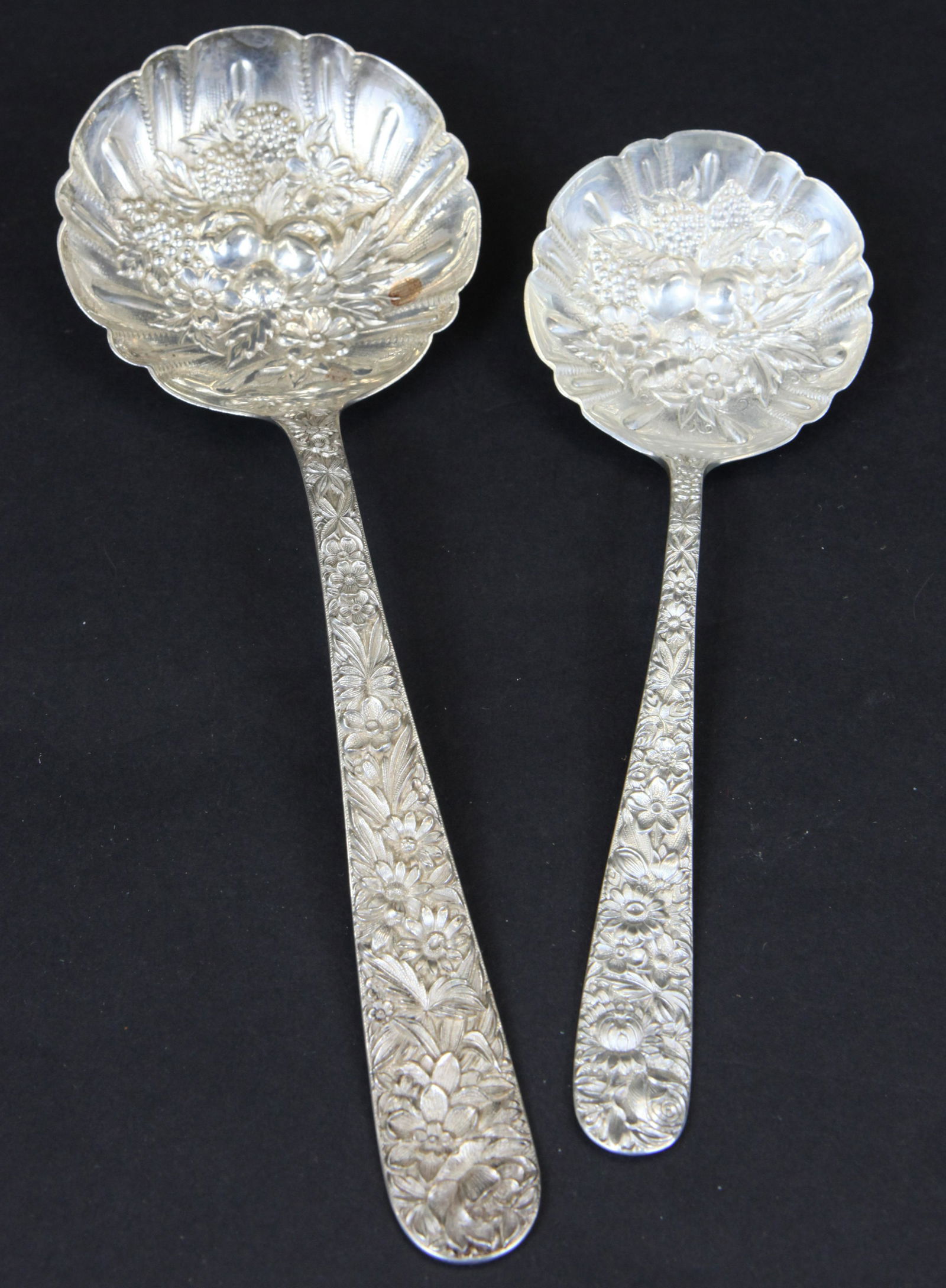 (2) S. KIRK AND SON STERLING REPOUSSE SERVING SPOONS (1 of 4)