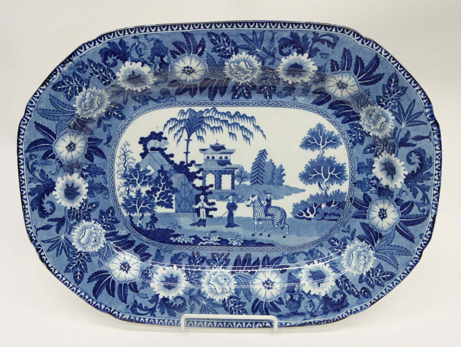 BLUE TRANSFERWARE PLATTER (1 of 3)