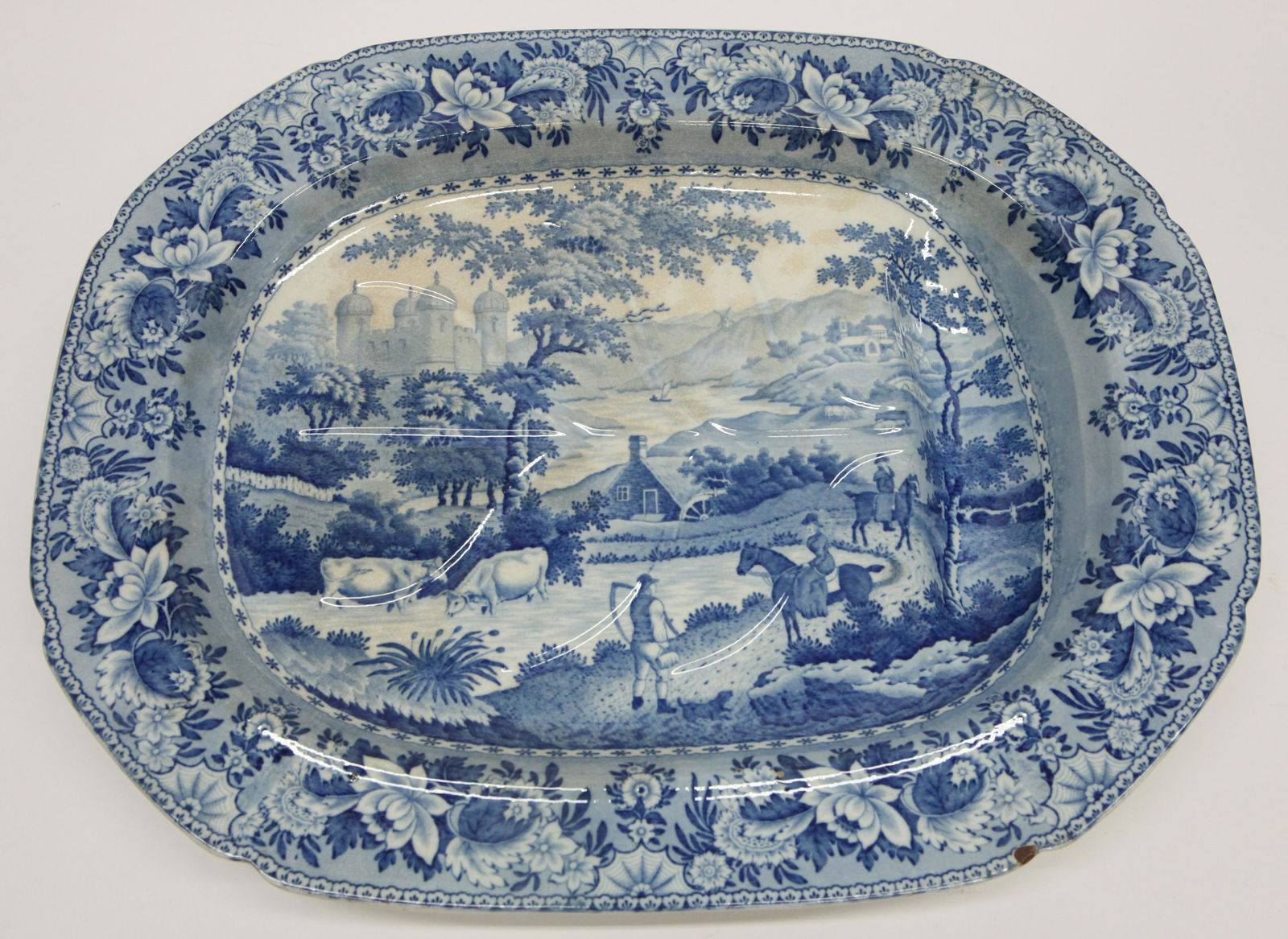 BLUE TRANSFERWARE PLATTER (1 of 2)