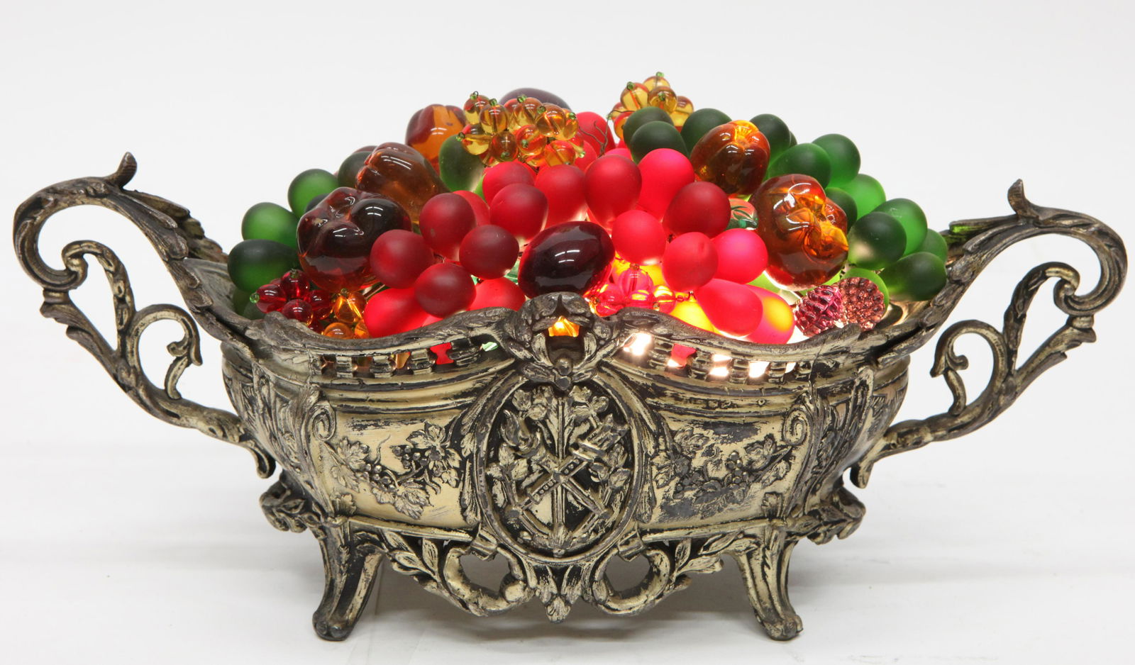 BOHEMIAN GLASS FRUIT LAMP (1 of 4)