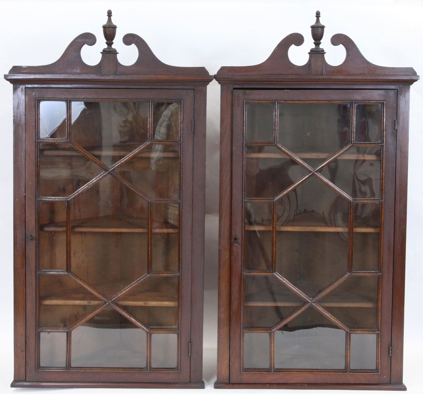 PAIR HANGING CORNER CUPBOARDS (1 of 2)