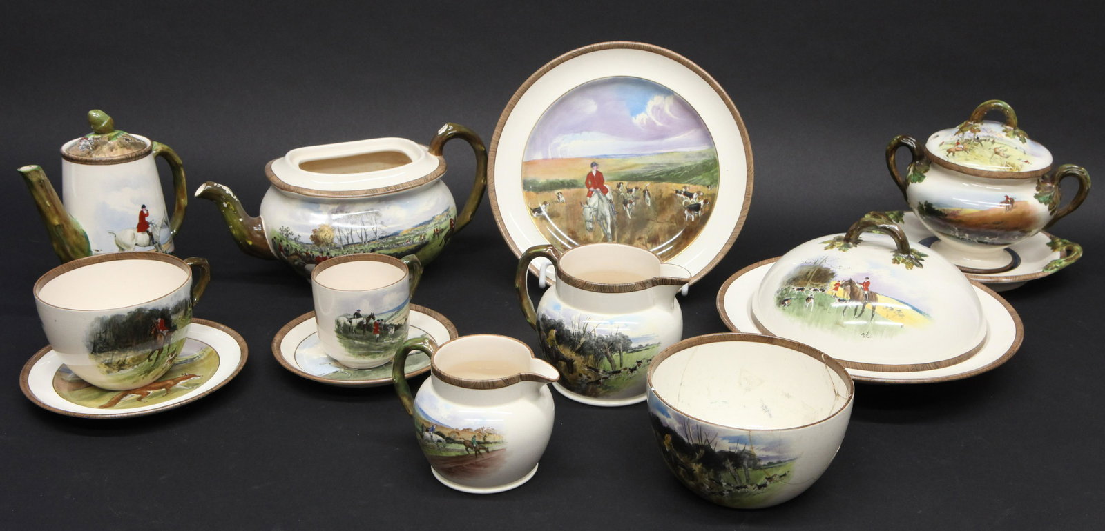 COPELAND FOX HUNTING TABLEWARE (41+/-) PCS. (1 of 13)