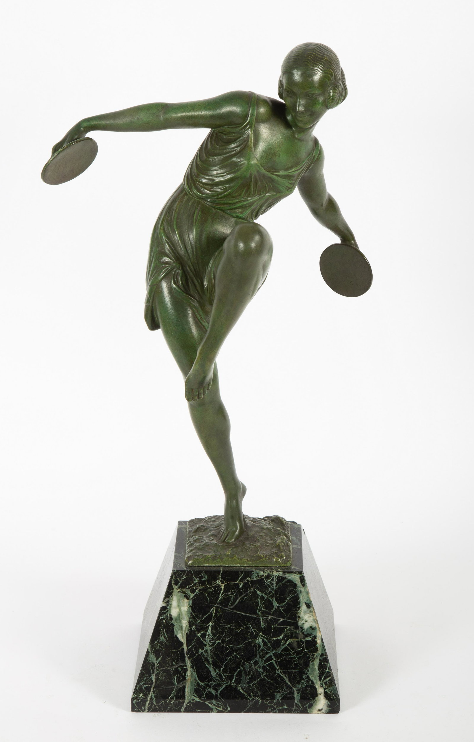 ART DECO PIERRE LeFAGUAYS DANCER with CYMBALS BRONZE (1 of 4)