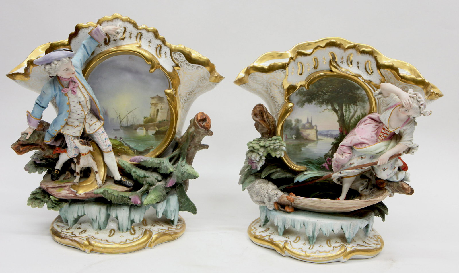 PAIR PARIS PORCELAIN VASES (1 of 5)