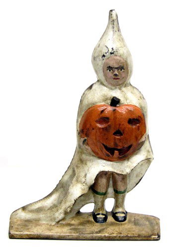 HALLOWEEN DOORSTOP: Painted cast iron; H-14", F-G