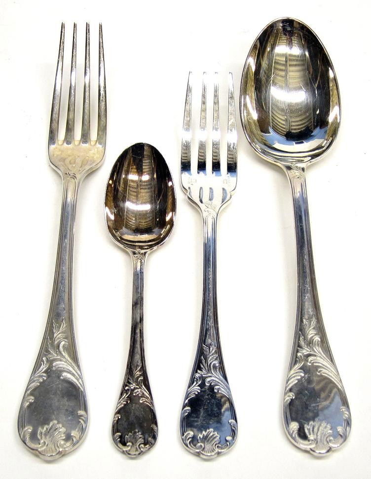 CHRISTOFLE PLATED TABLEWARE: 39 pieces; VG-EX