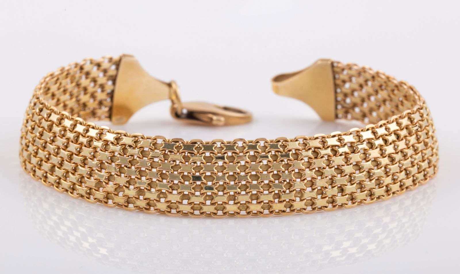 14K YELLOW GOLD MESH BRACELET (1 of 4)