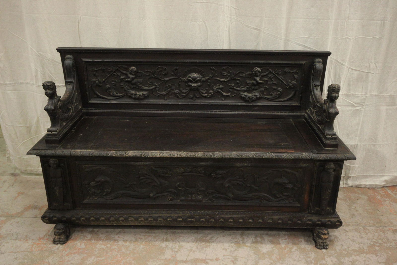 ANTIQUE SETTLE BENCH (1 of 4)