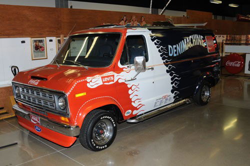OFFICIAL COCA-COLA FORD DENIMACHINE VAN: This is a 150 Econoline Van, customized by the editors of "Hot Rod" magazine; 10 were awarded during the Denimachine Sweepstakes in 1976; this is an automatic transmission with a Hurst shifter; 351 cu