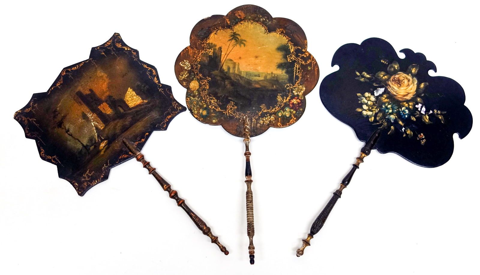 LACQUERWARE FANS (3) (1 of 9)