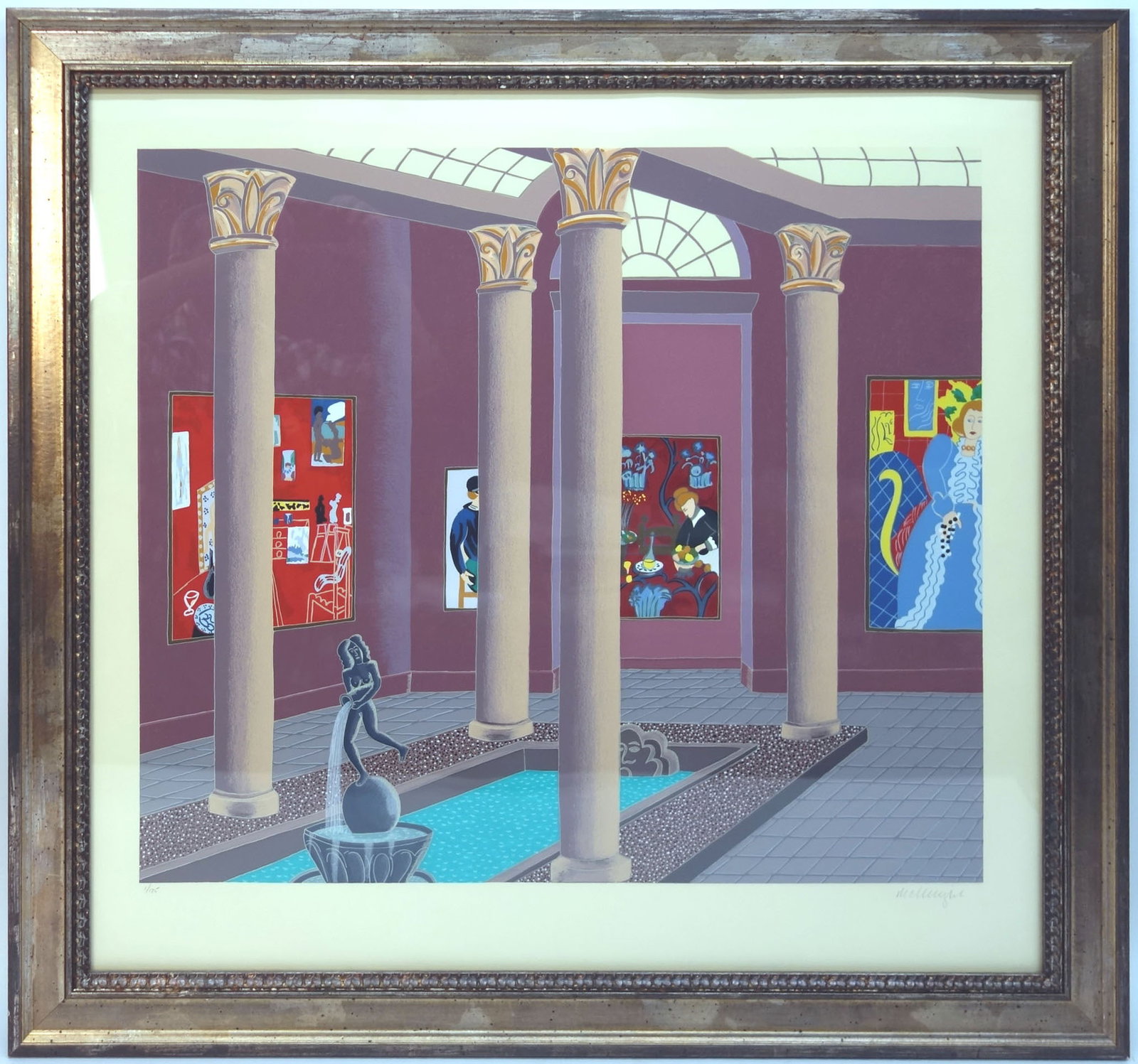 McKNIGHT SCREEN PRINT: Matisse Museum; signed lower right; 1/175; framed; 29" x 31", EX