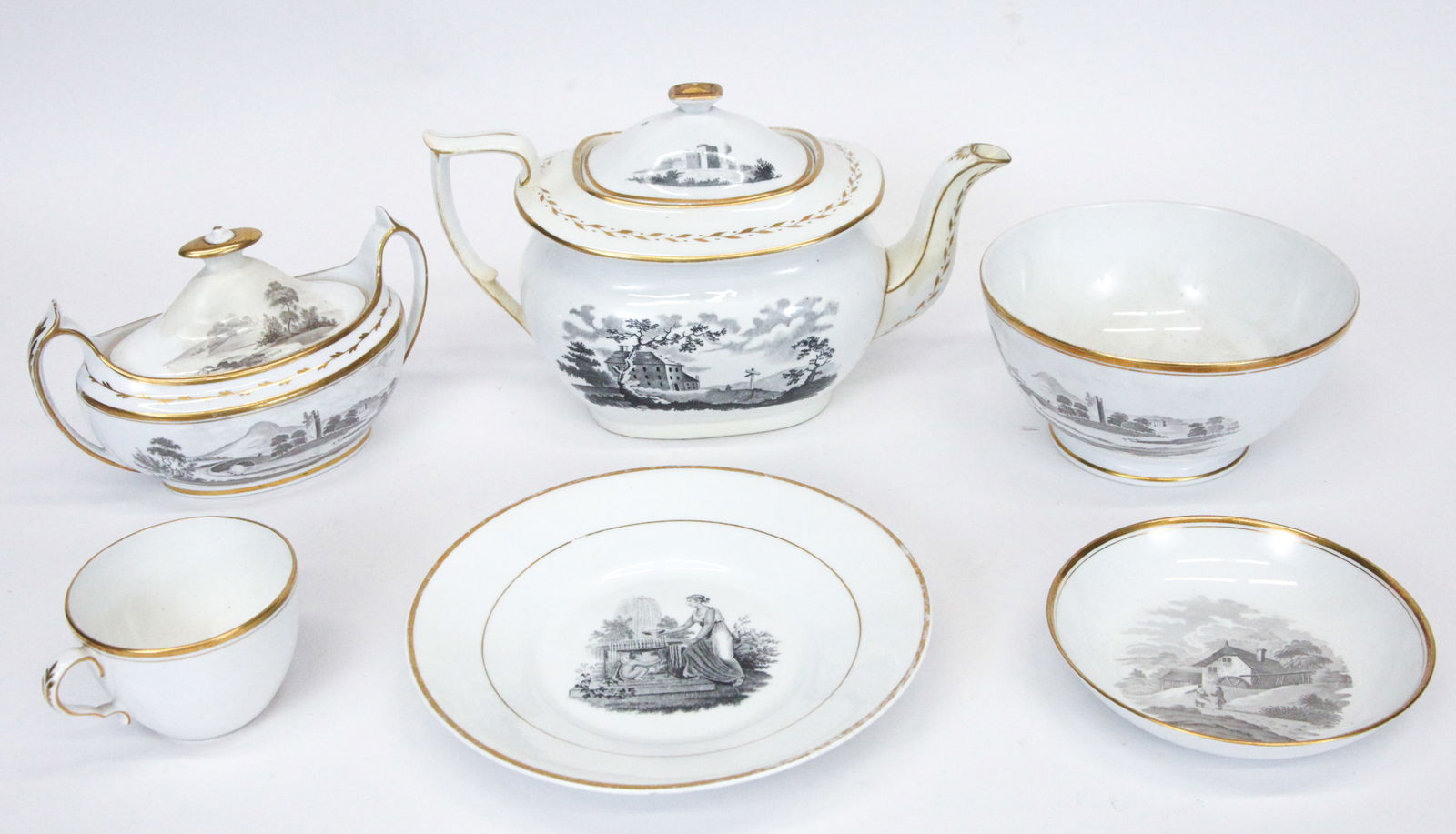 EARLY SPODE (?) SERVICE, 62+/- PIECES (1 of 4)