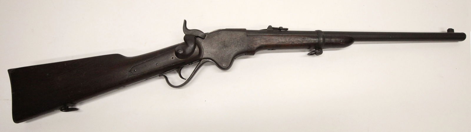 SPENCER MODEL 1865 CARBINE: 20" barrel, missing firing pin, nice shape for age, good bore and rifling, #6047, .50 cal., G-VG