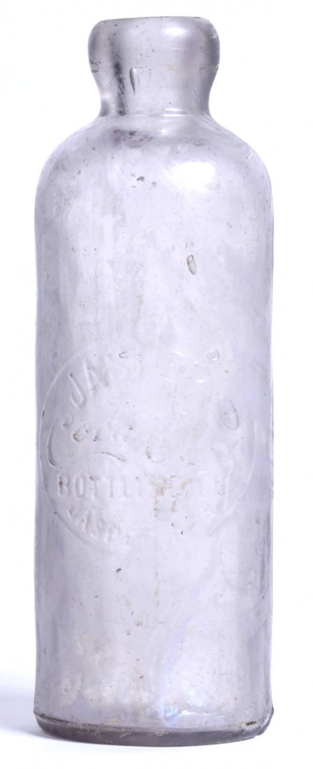 JASPER, AL. COCA-COLA HUTCHINSON BOTTLE: Tiny nicks at top with a large base chip right side and heavy interior clouding and exterior swirling in the glass. Condition 6 / G