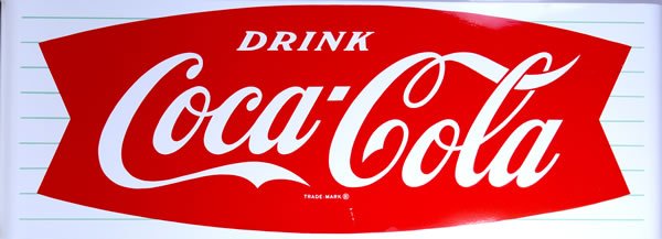 CIRCA 1960 COCA-COLA PORCELAIN SIGN: 24" x 68" Just removed from original crate. Condition 9.9 / NM