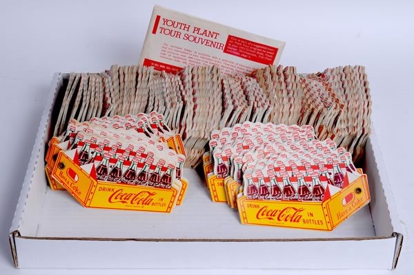 100 COCA-COLA BOTTLING PLANT TOUR GUIDES: 4" x 6" Clean and unused group of plant guides with great info. Light dust and miniscule wear on a few. Condition 9.2 to 9.8 / NM
