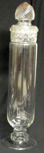 CONFECTIONARY STORE CANDY JAR: Cylindrical, spiral top; H-28 1/2", VG