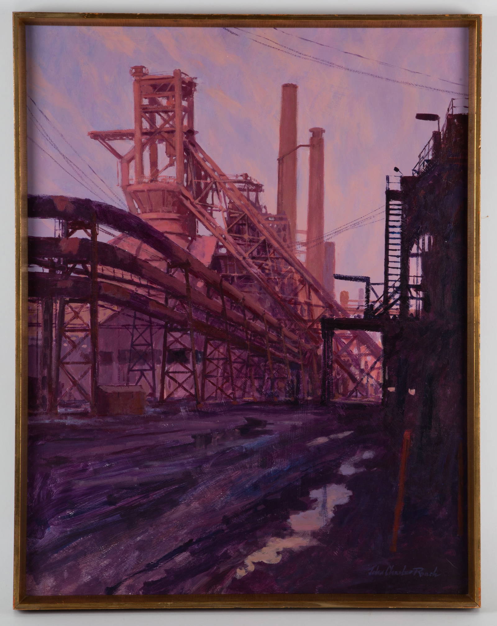 Bethlehem Steel Industrial Scene, Naval Artist Roach Auction