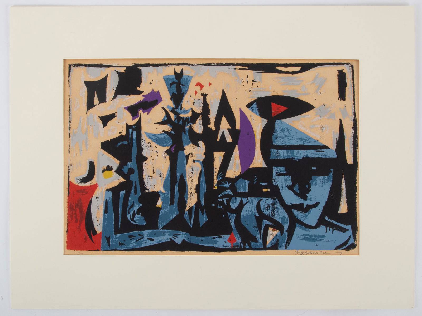 OHIO ARTST, GATRELL SIGNED SERIGRAPH: Robert Morris Gatrell, (1906-1982), “Magic Dreamer” (7/24) ca.1950, Serigraph, signed lower right, Image Size: 11 ½” x 17”, Paper Size: 15” x 20”