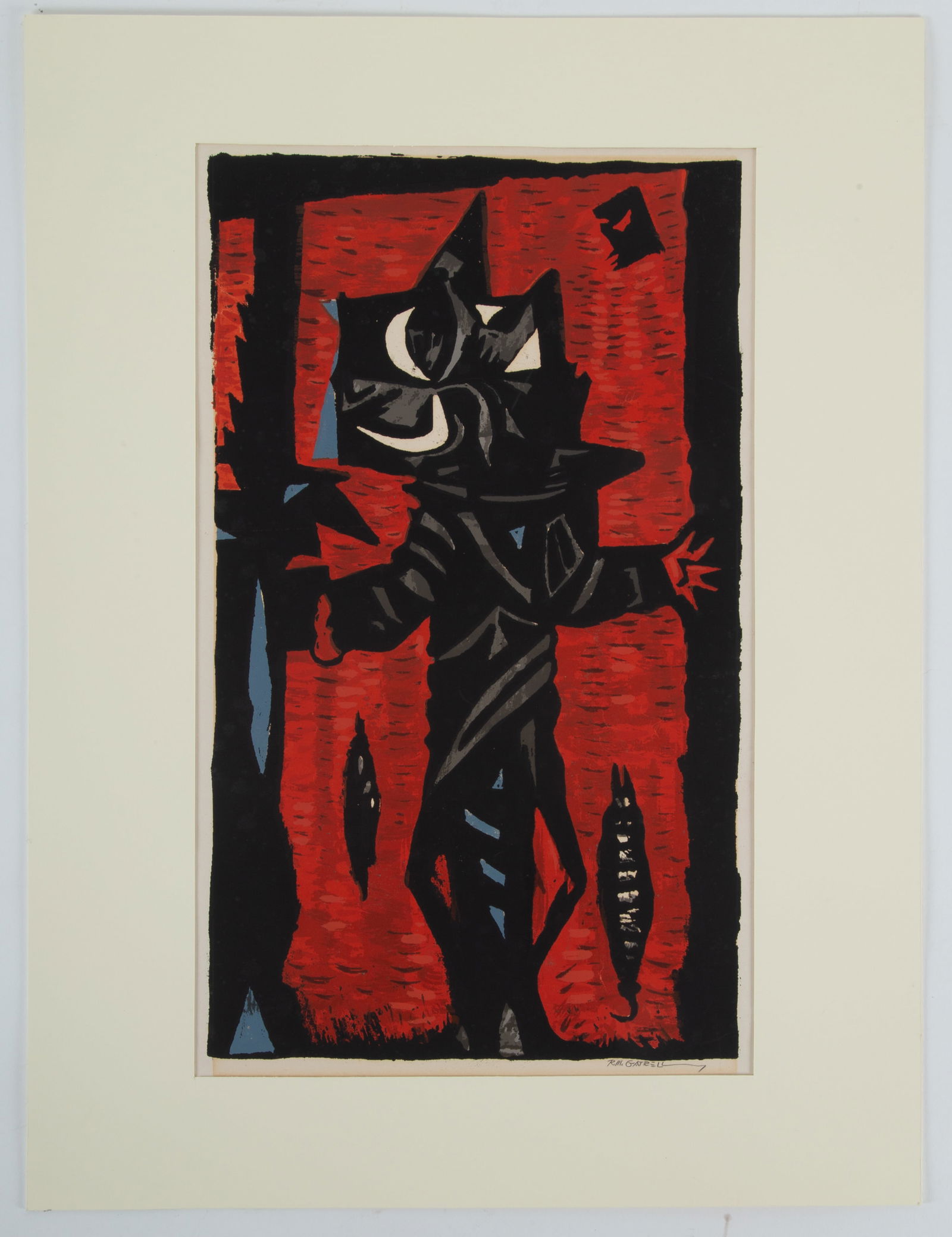 OHIO ARTIST, GATRELL SIGNED SERIGRAPH: Robert Morris Gatrell, (1906-1982), “Untitled”, ca.1950, Serigraph, signed lower right, Image Size: 17 ¾” x 10 ½”, Paper Size: 20”x12”