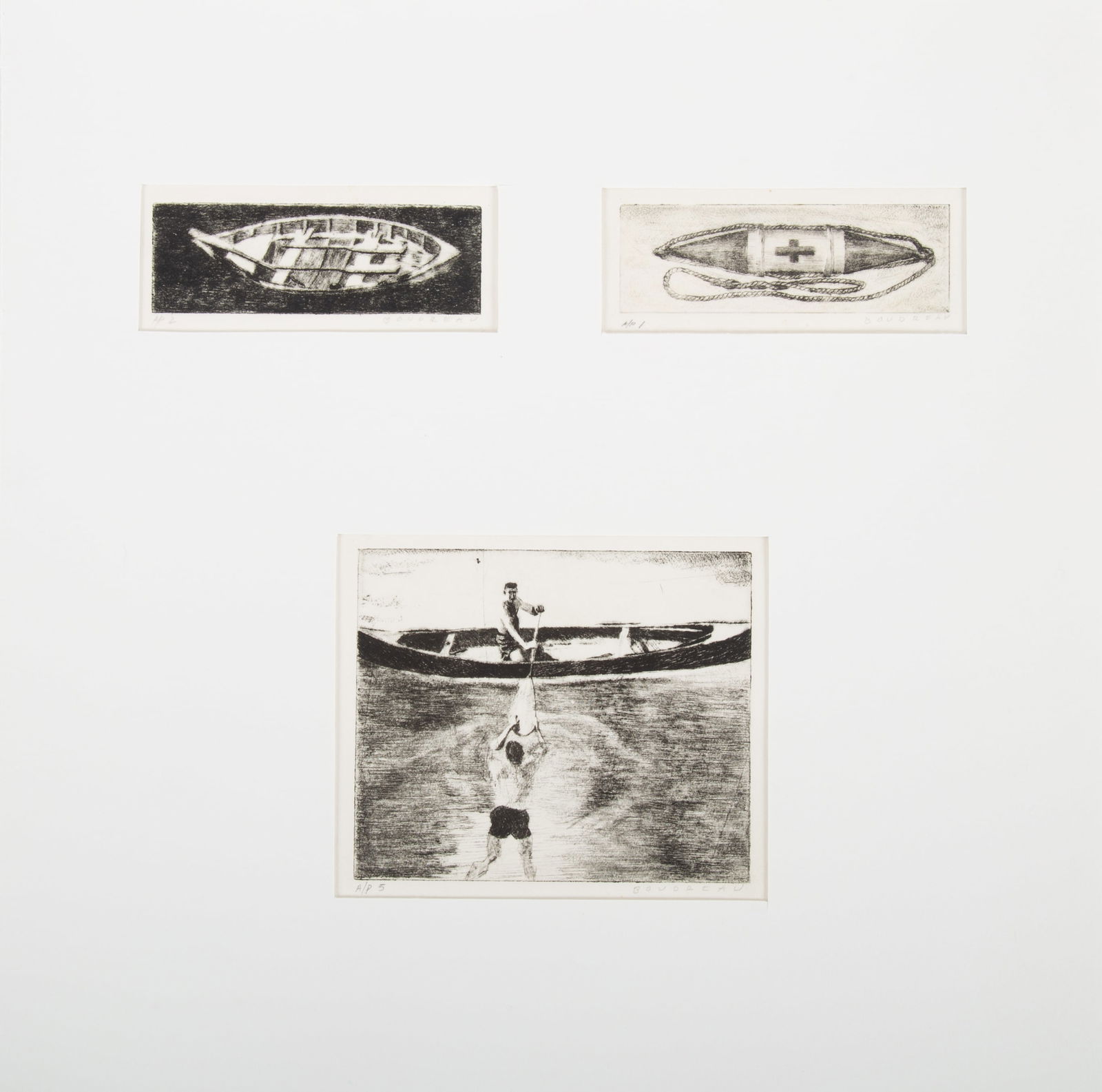 SIGNED ARTIST PROOF BOUDREAU ETCHINGS (1 of 5)